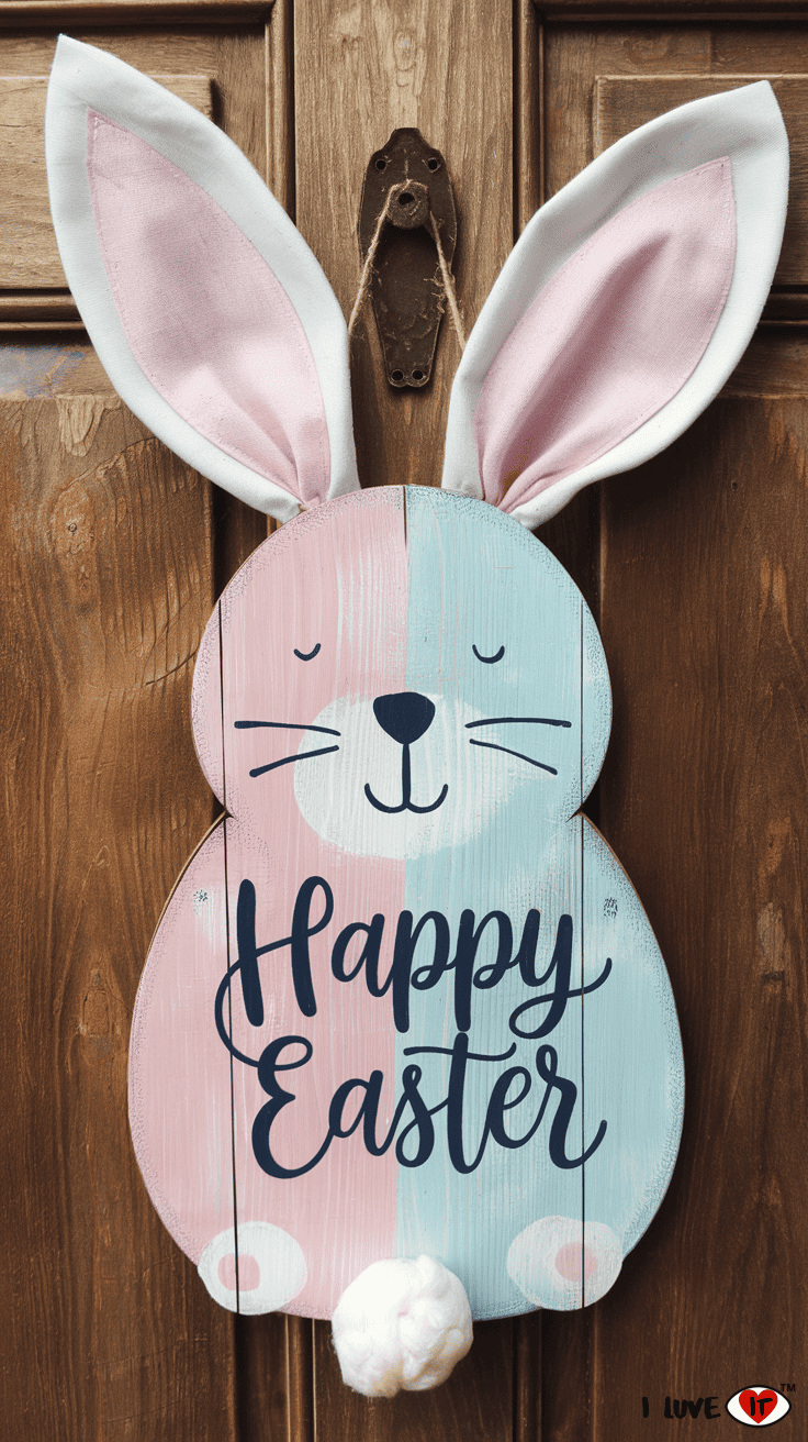 diy bunny easter door hanger