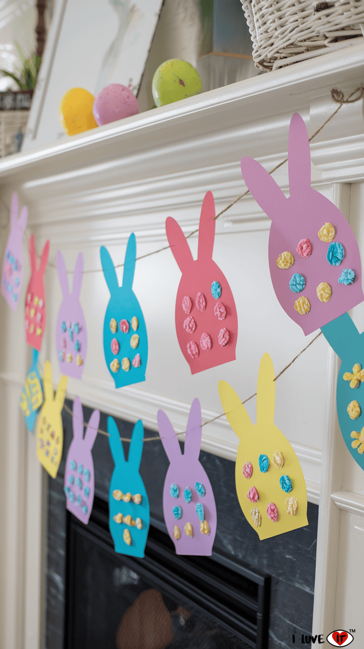 diy peeps bunny garland