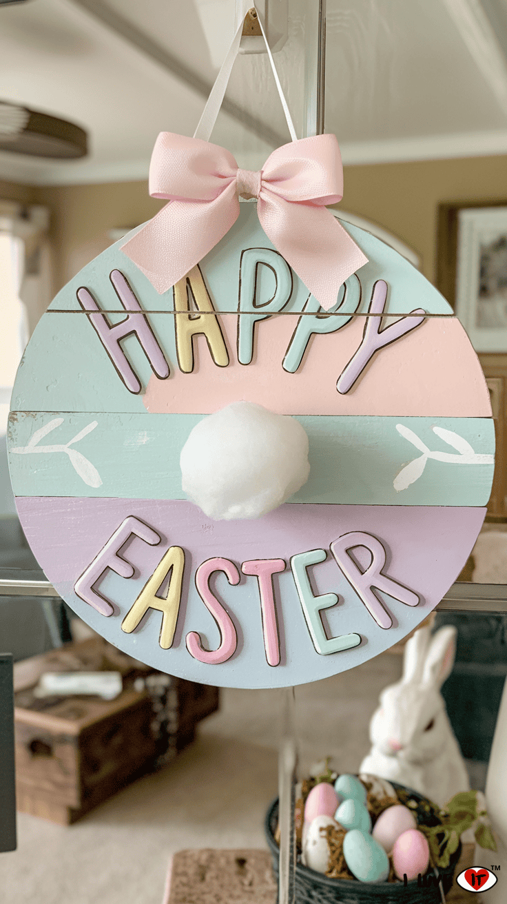 easter bunny tail door hanger