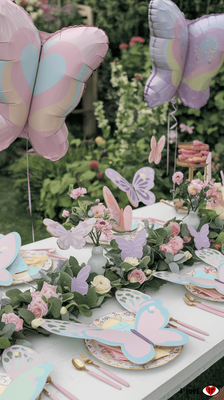 garden baby shower butter fly