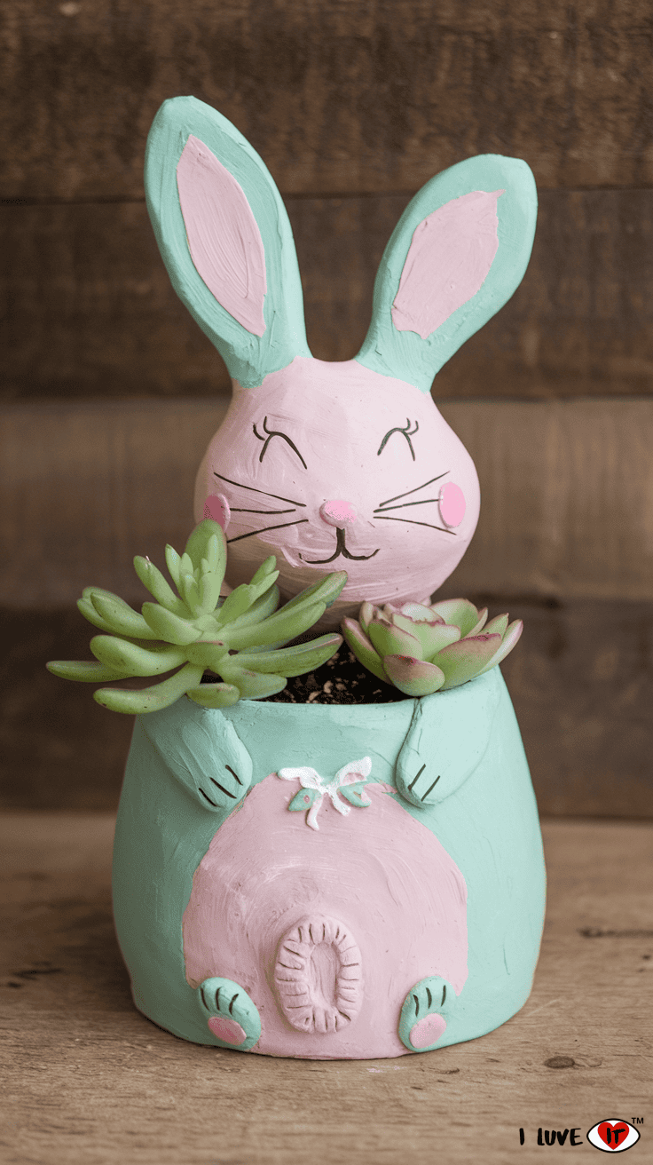 diy easter clay bunny