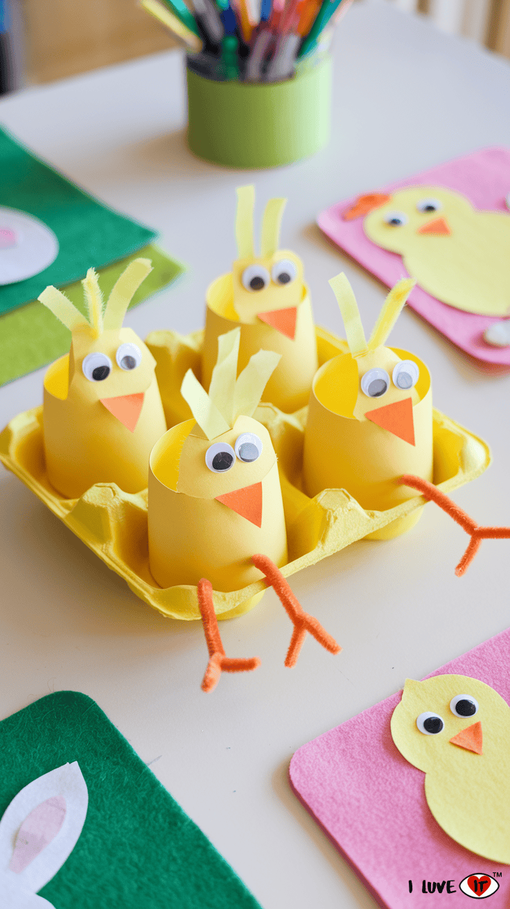 diy egg carton chicks