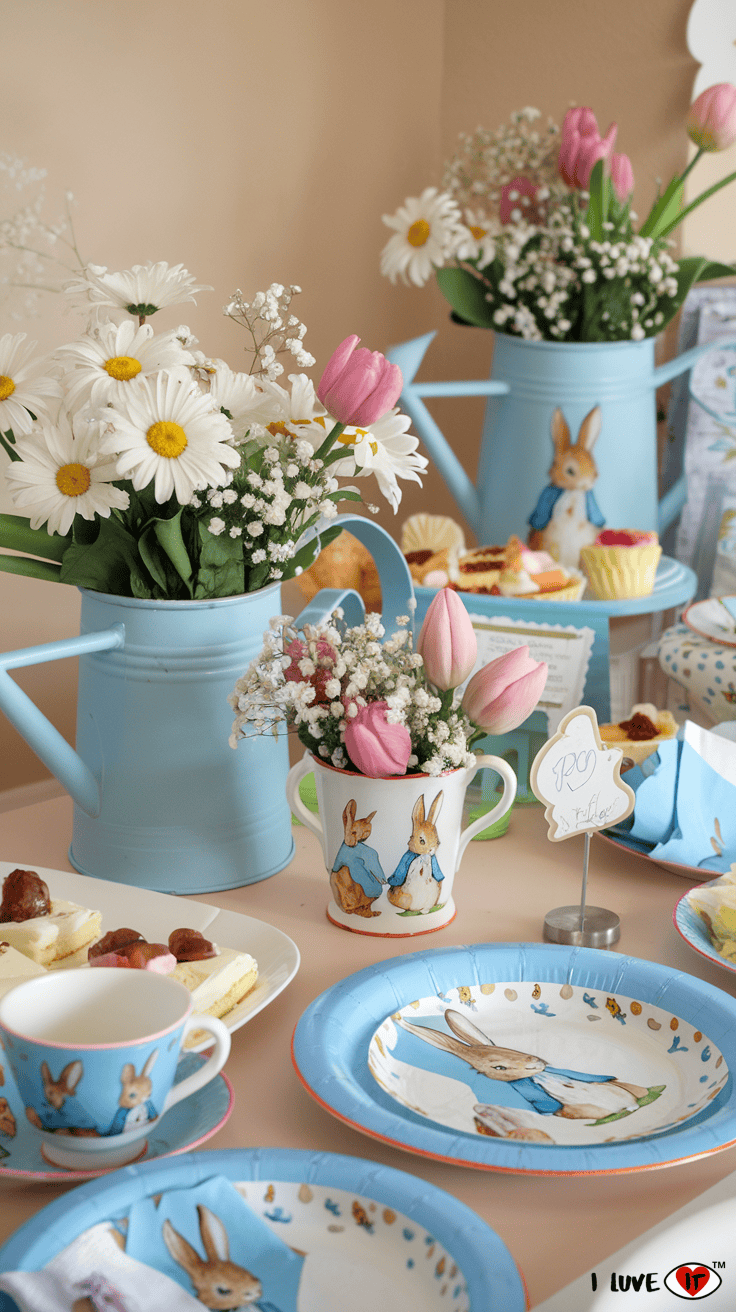 floral centerpieces Peter rabbit