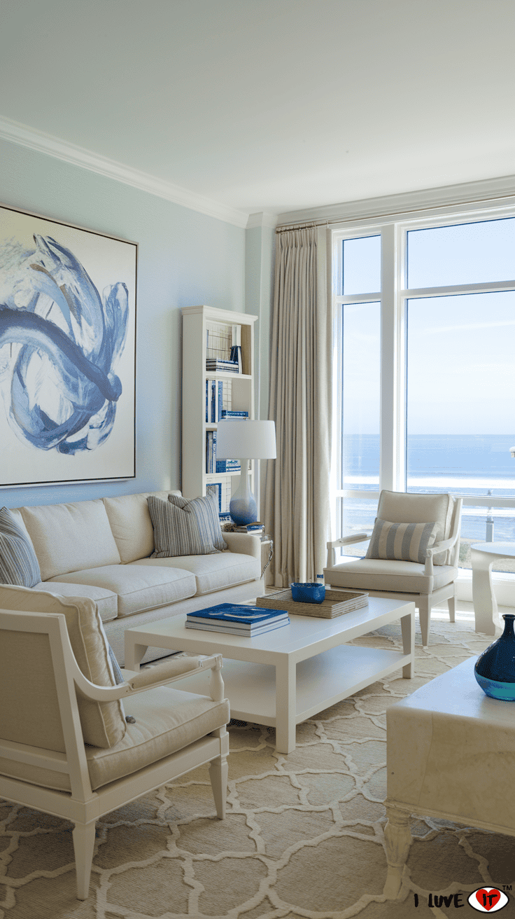 living room ocean artwork coastal 