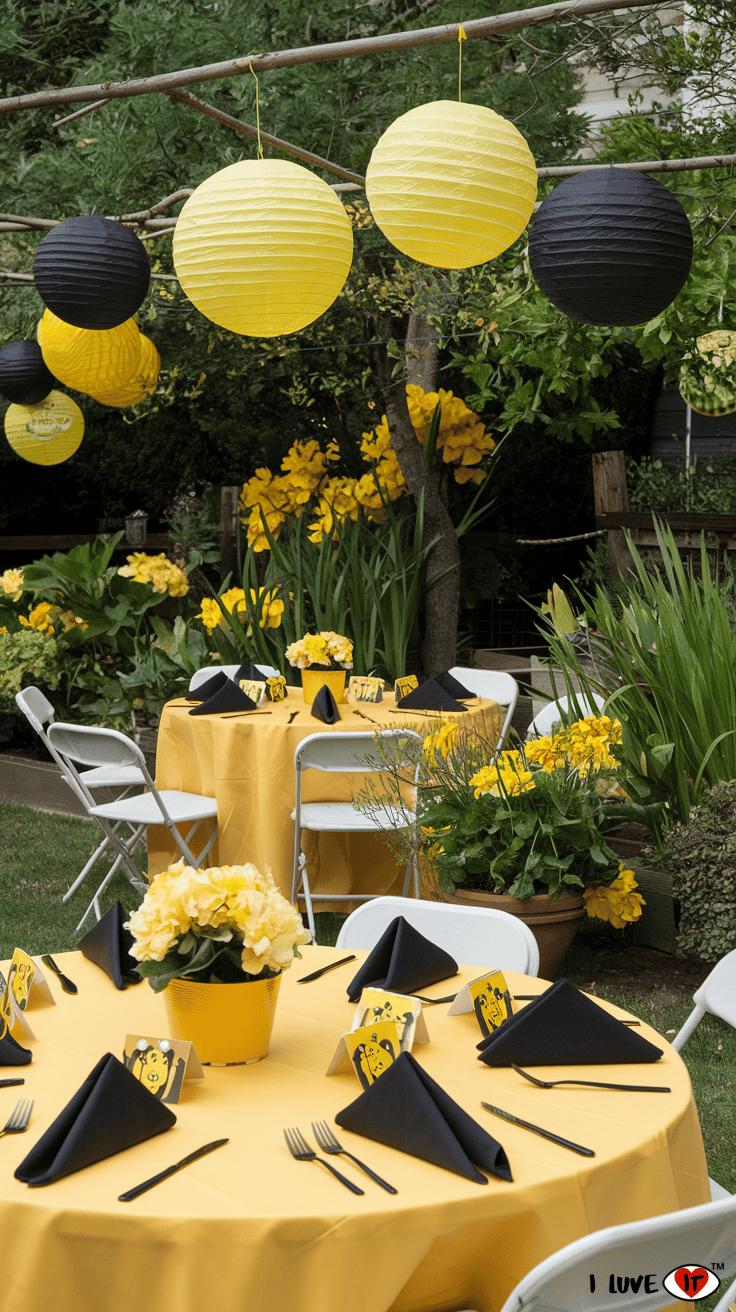 outdoor bumblebee baby shower idea