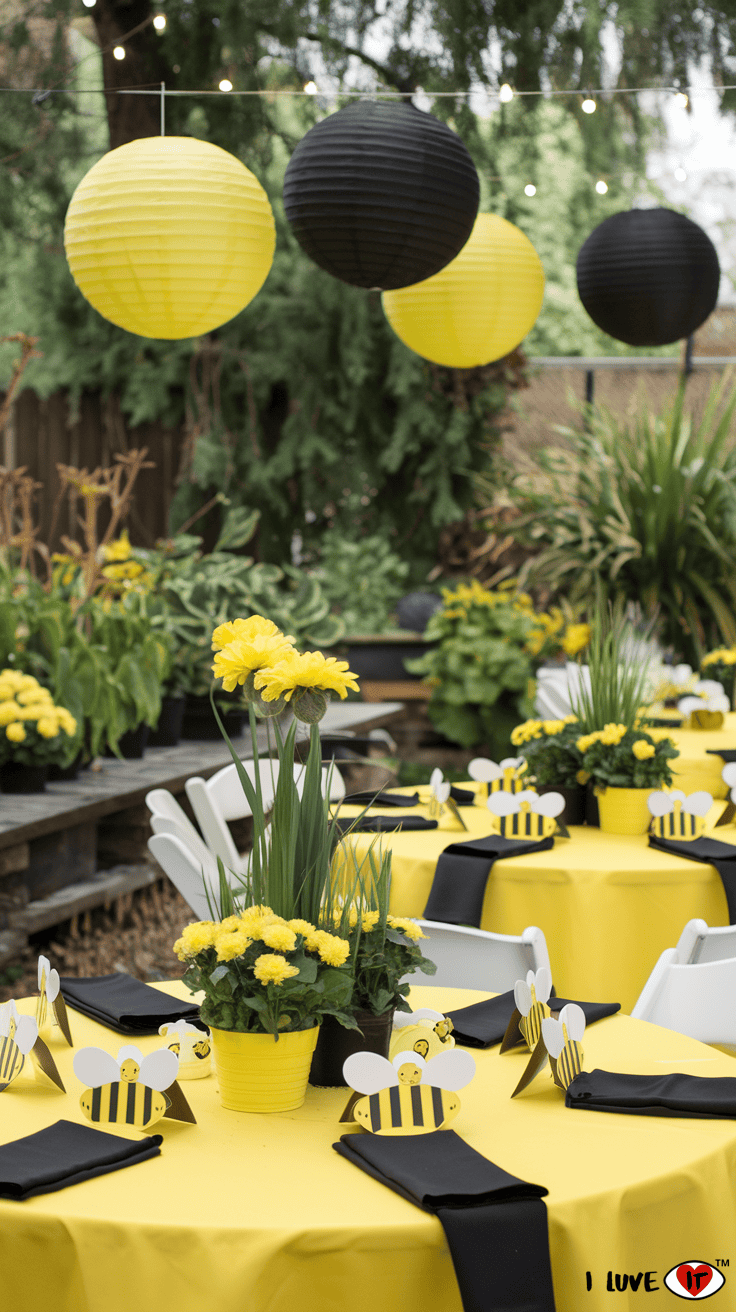 outdoor bumblebee baby shower 1