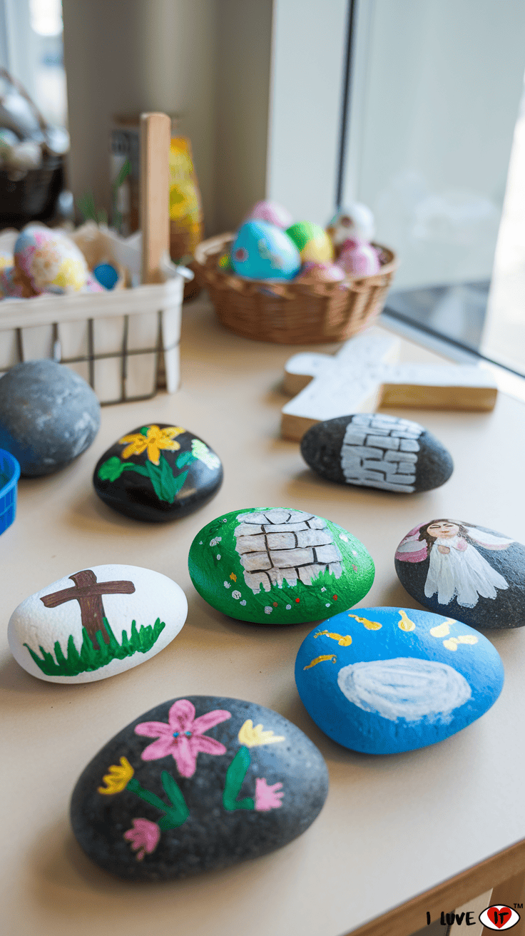 easter crafts painted rocks