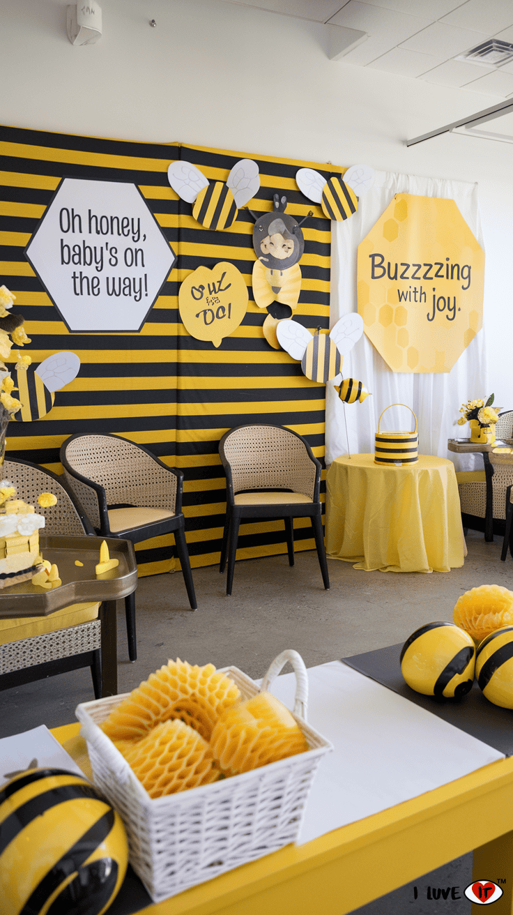 Photo Booth bee baby shower idea