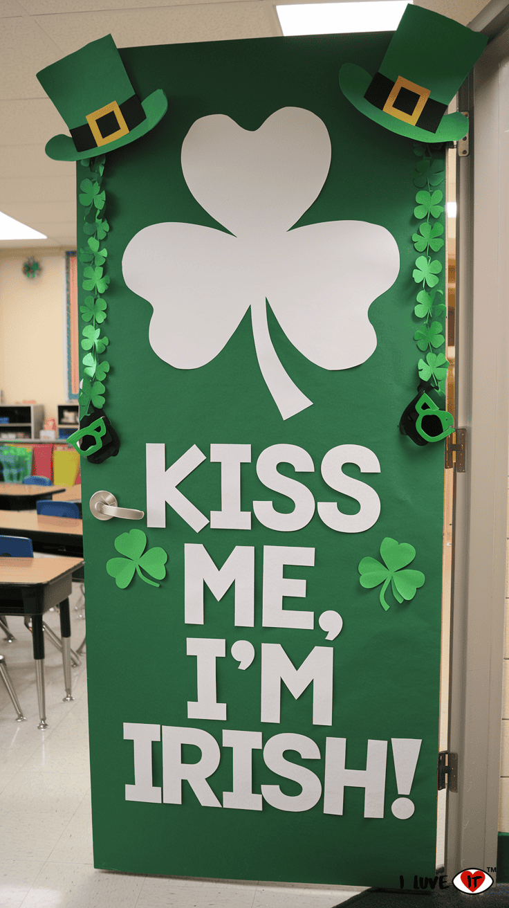 diy patricks day door decor