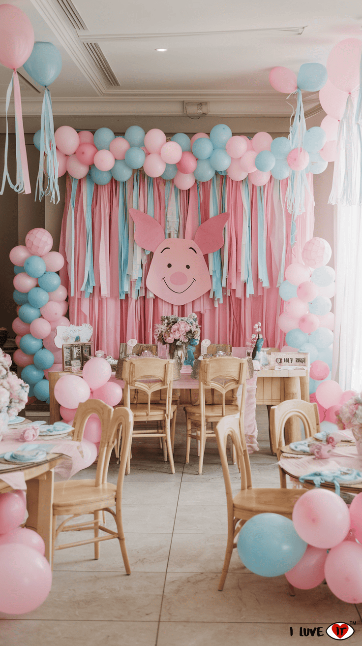 photo backdrop piglet diy