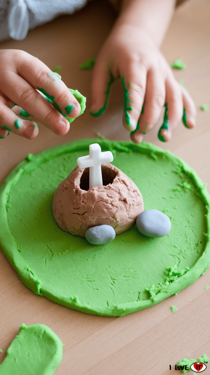 easter craft kids playdough