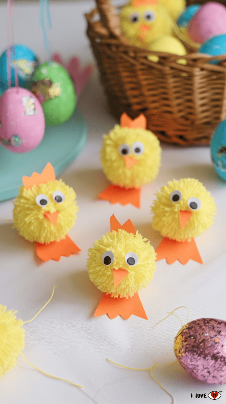 diy pom pom chicks