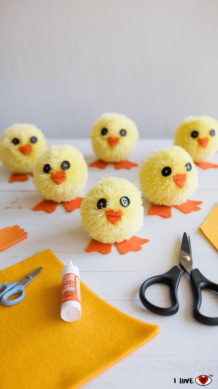 diy pom pom chicks