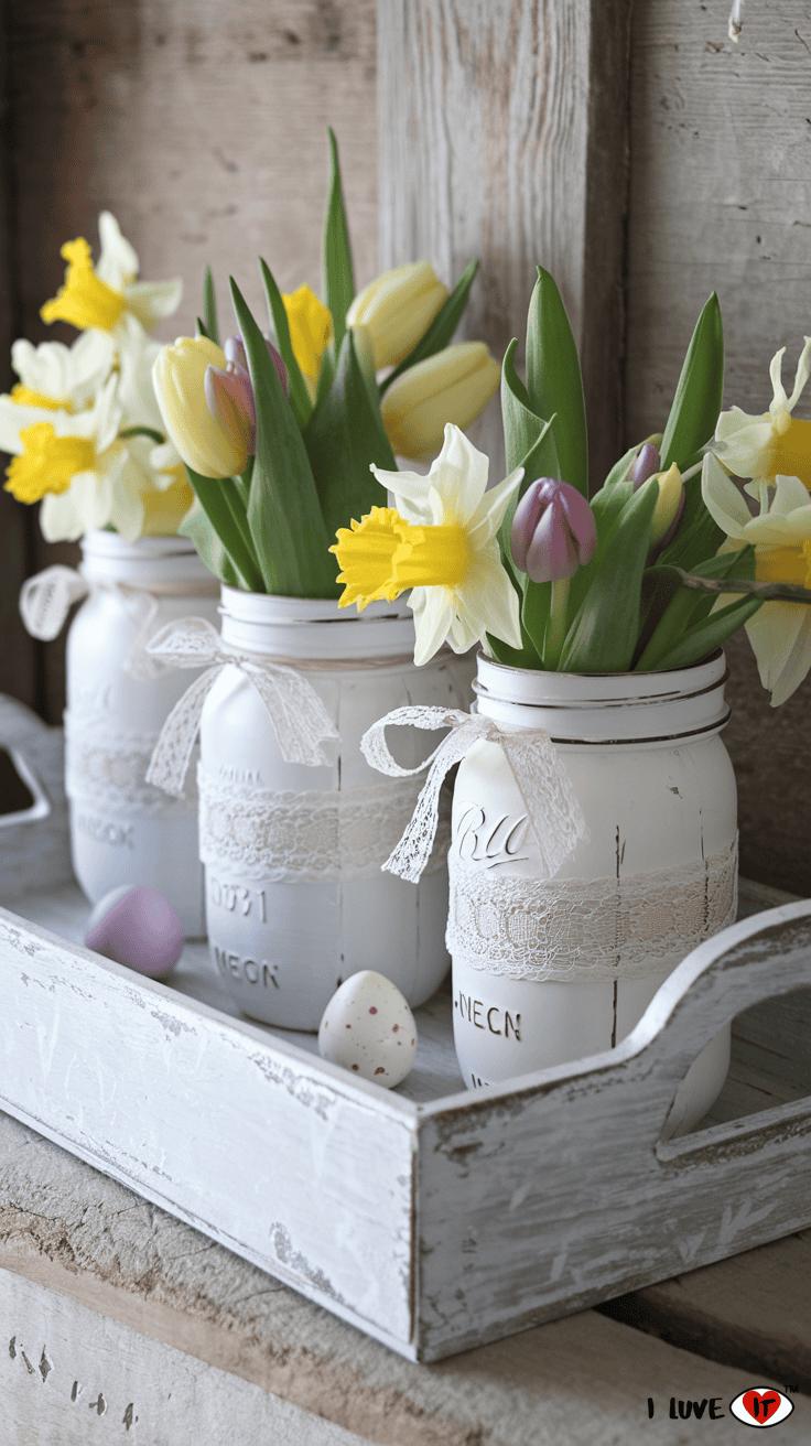 diy shabby chich easter centerpieces