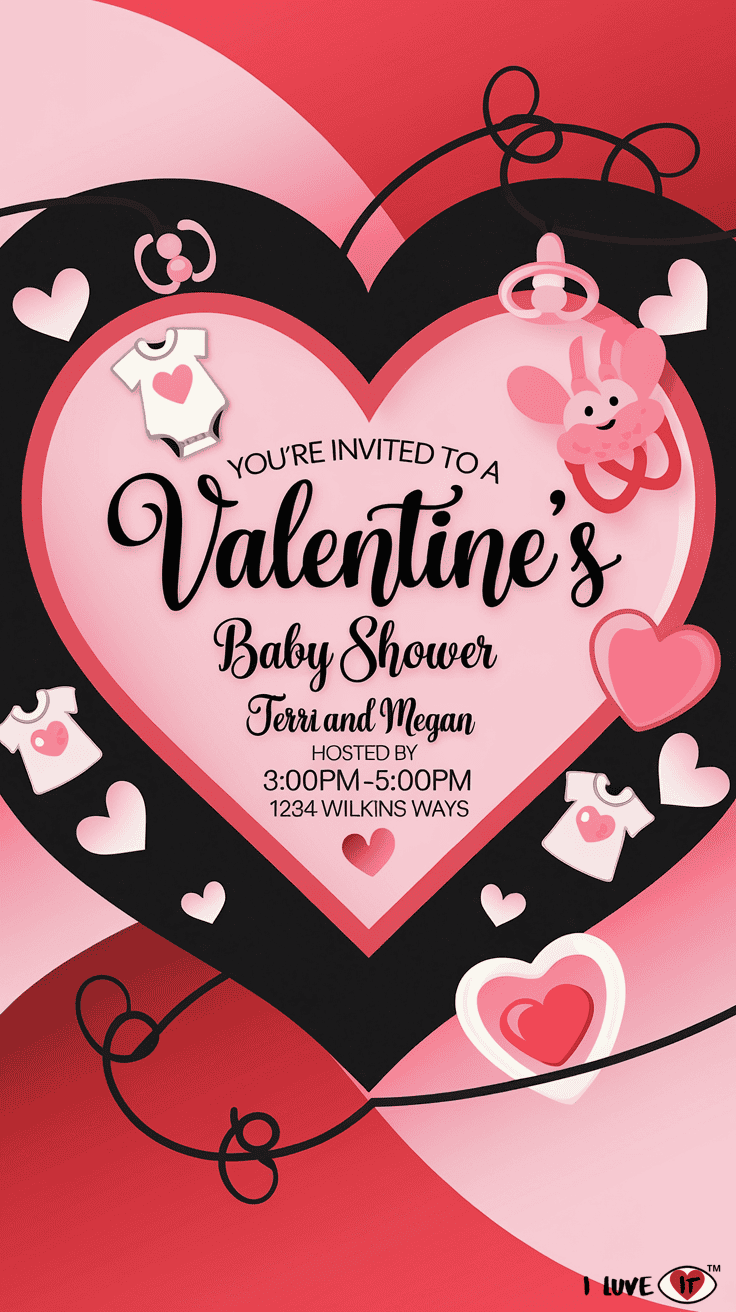 baby shower valentine invitation