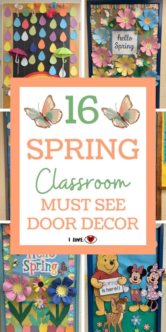 spring classroom door decor