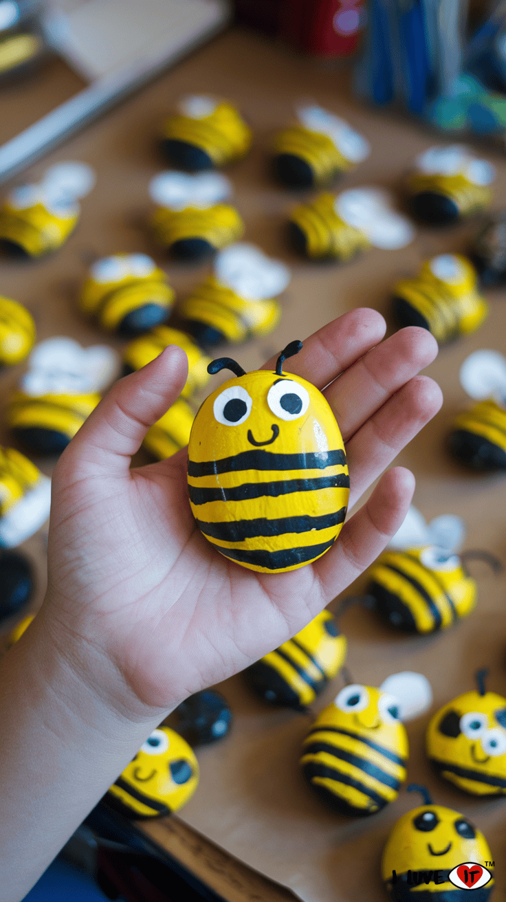 diy bee crafts rocks