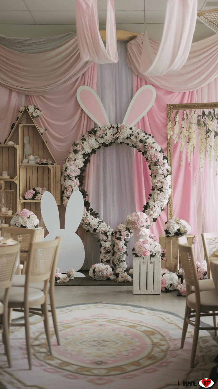 buuny baby shower decor backdrop