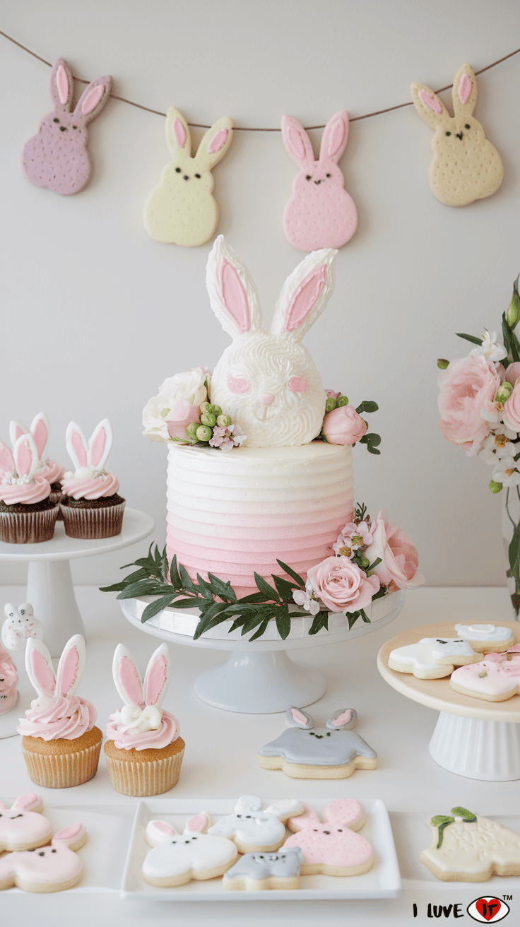 bunny baby shower dessert