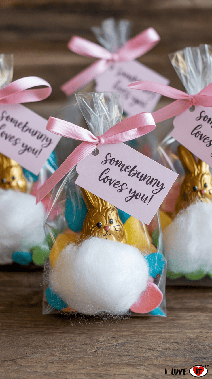 easter treat bags bunny tail