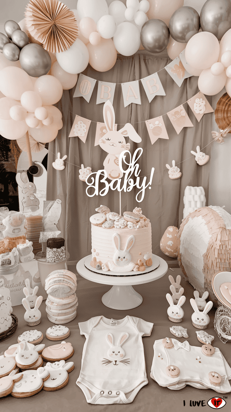 bunny cake topper baby shower