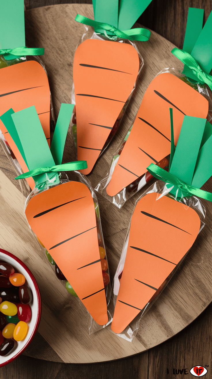 easter treat bags carrot shaped