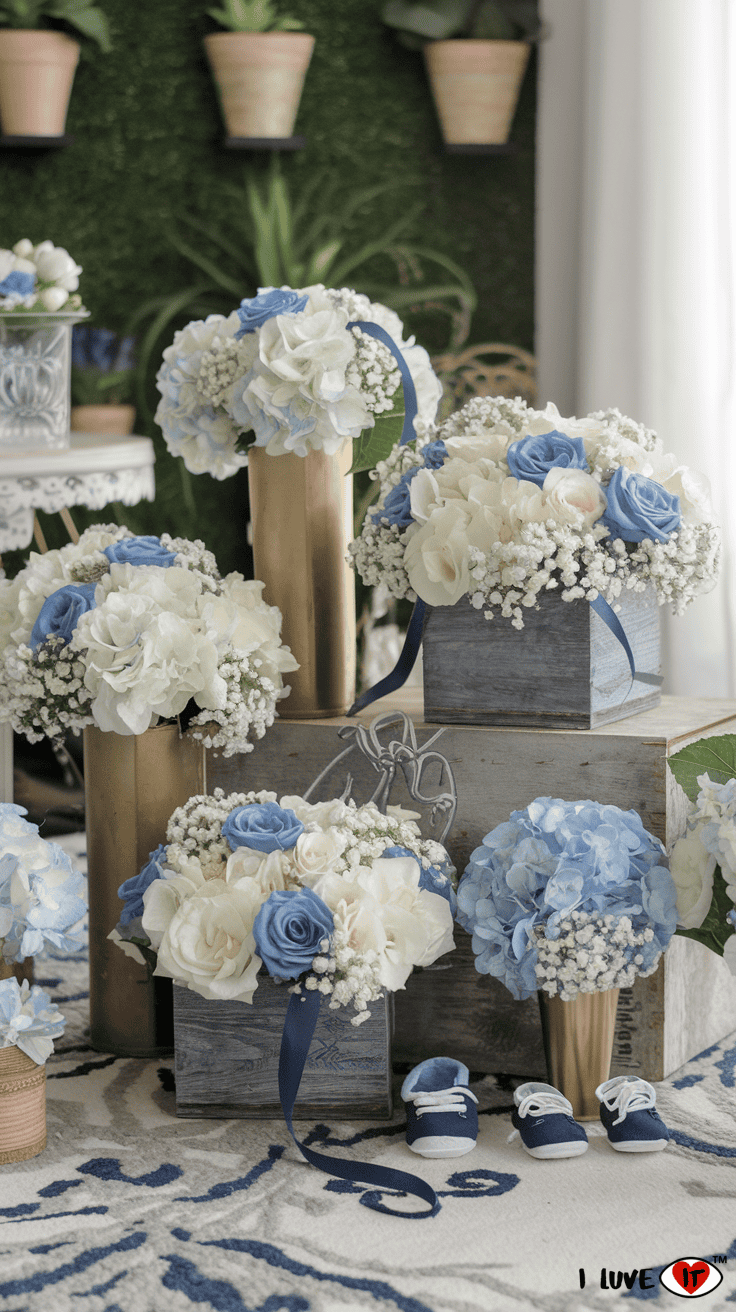 baby boy baby shower centerpieces 