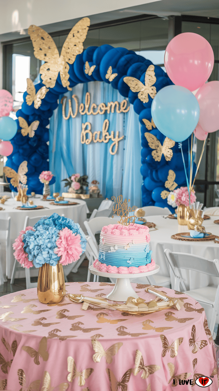 butterfly babyshower centerpieces