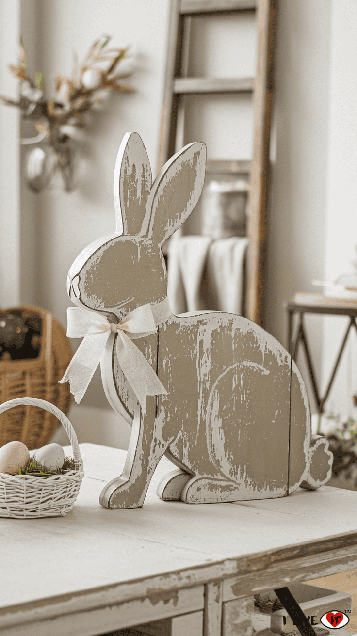 wood bunny easter