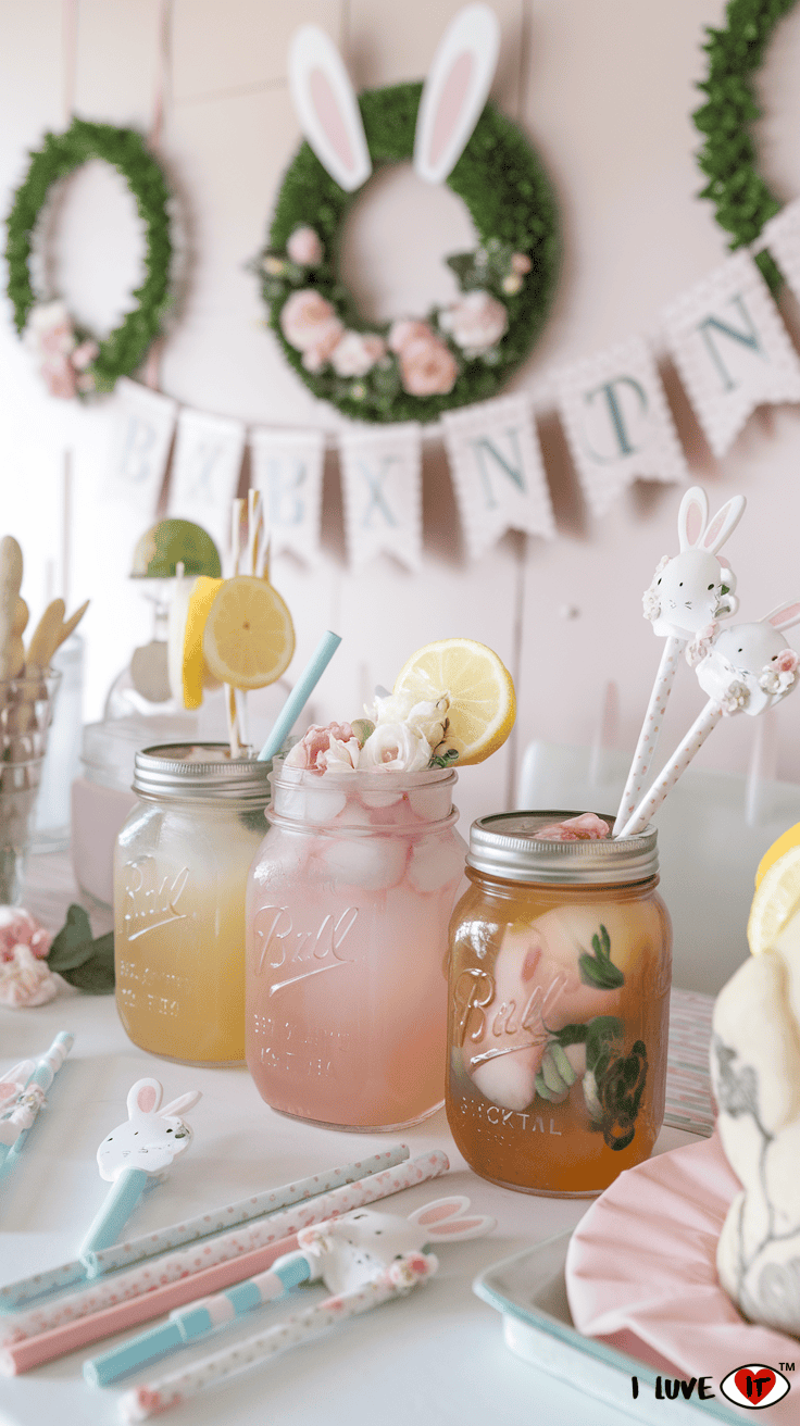 drink station bunny baby shower ideas