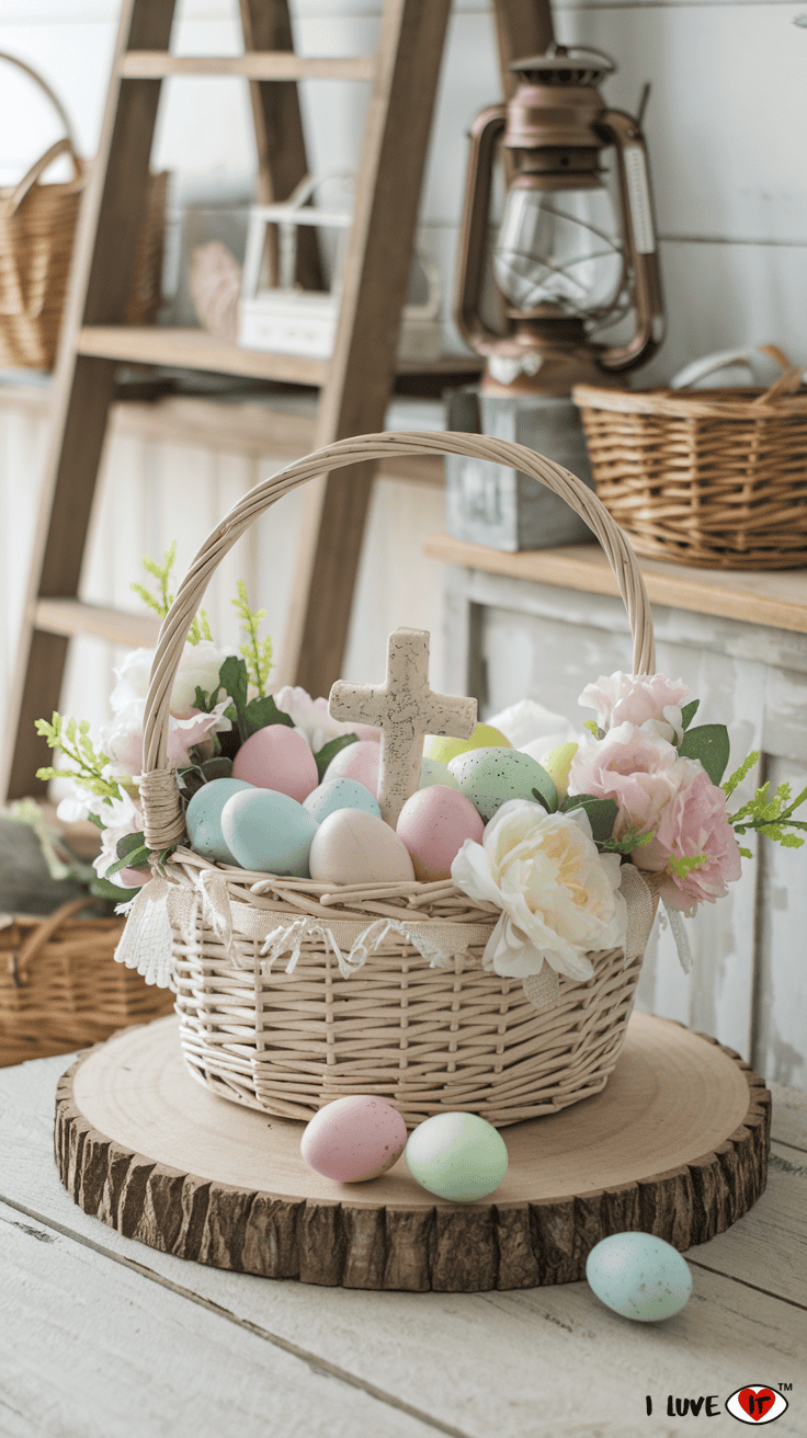 christian Easter Basket decor