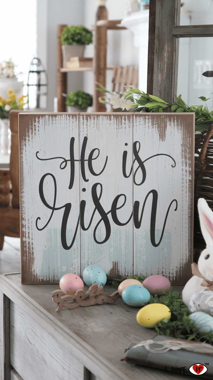 rustic easter sign