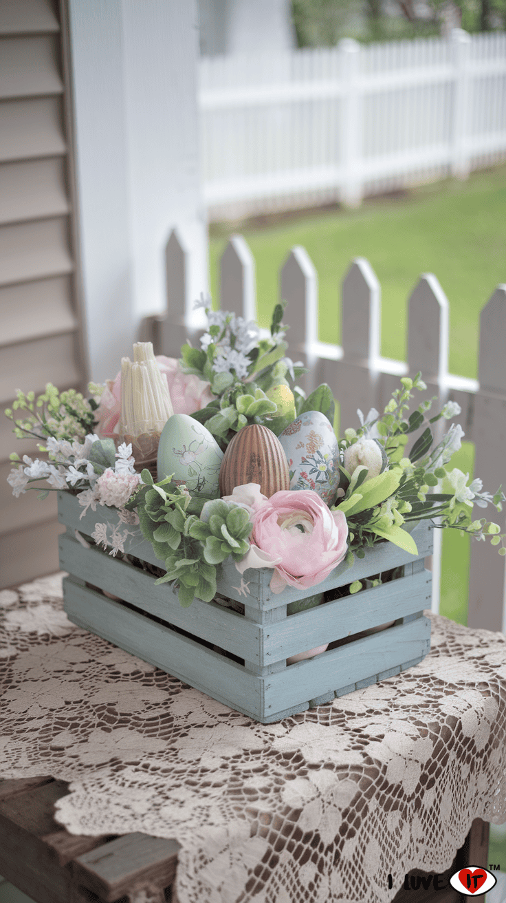 wood centerpiece easter