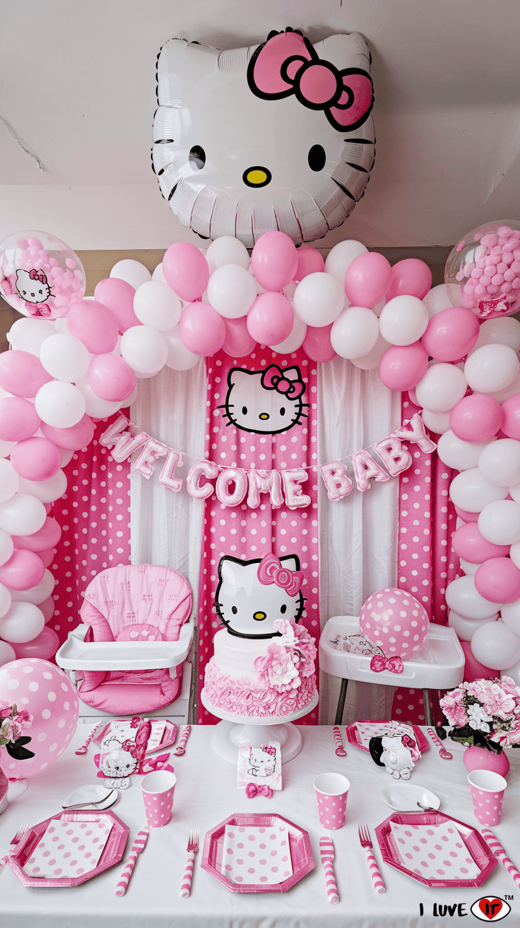 hello kitty balloons baby shower