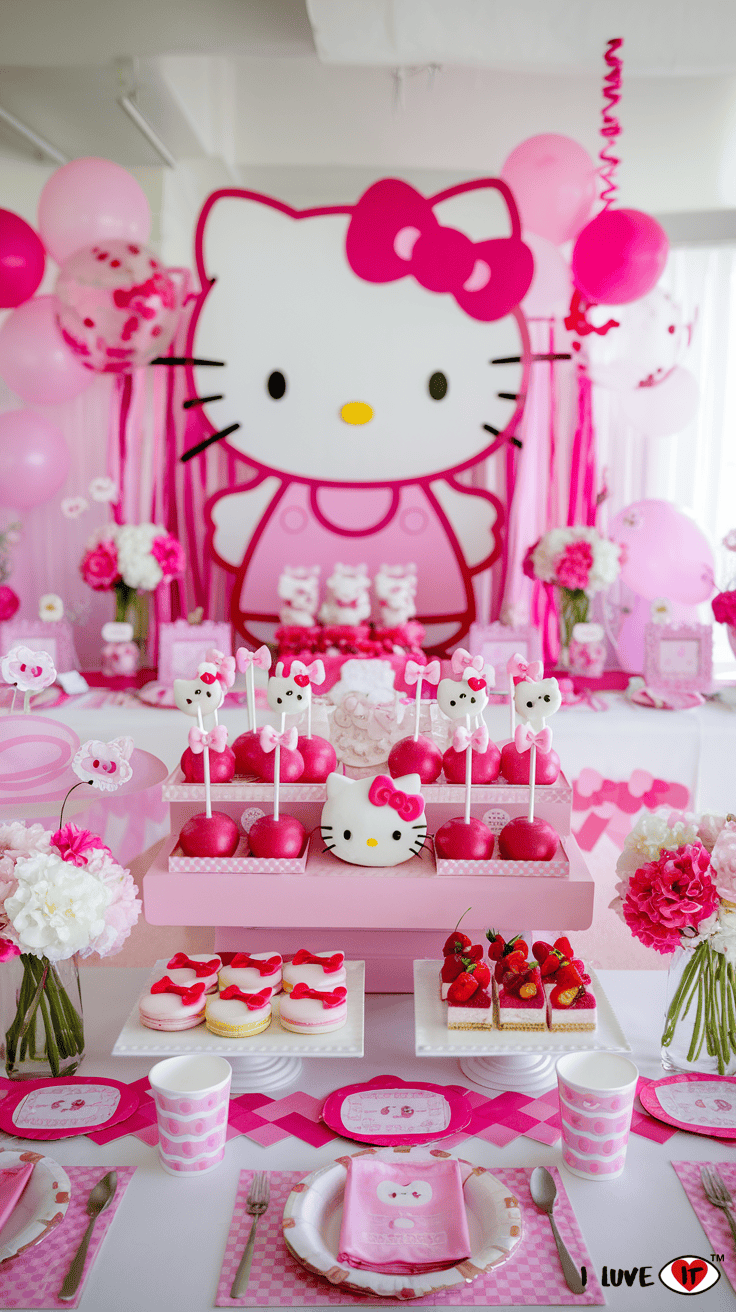 hello kitty dessert tables