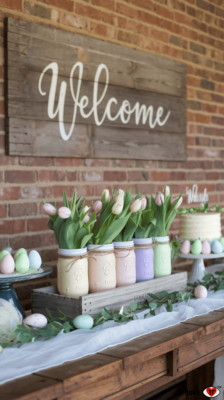 tulip mason jar centerpieces