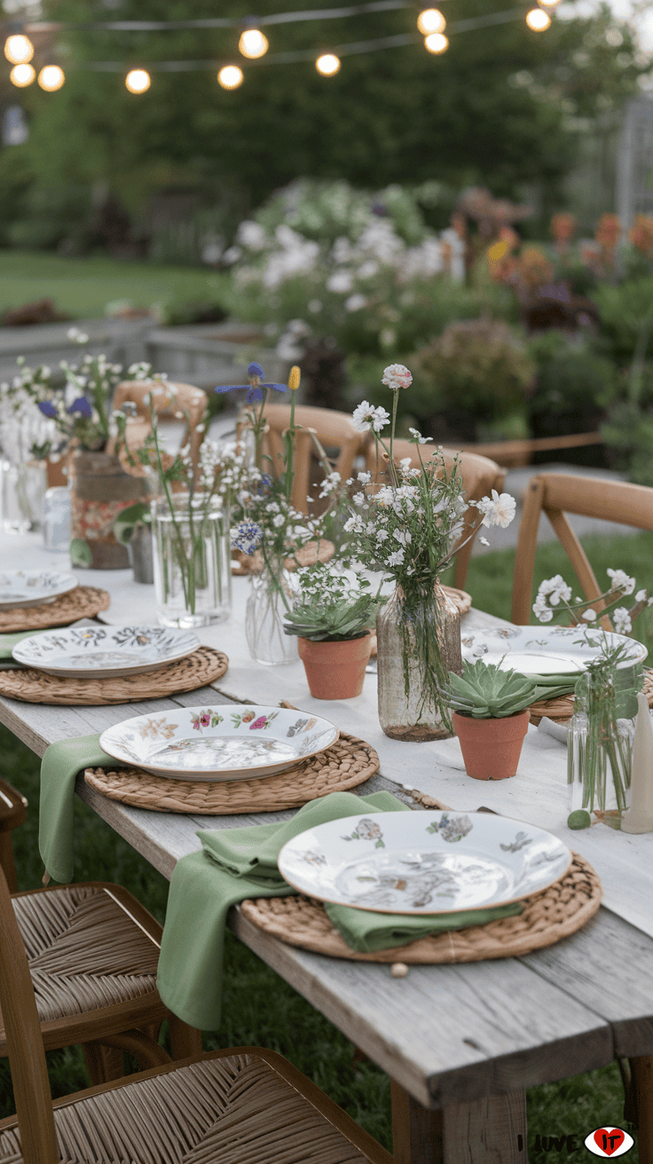 spring table setting outdoor