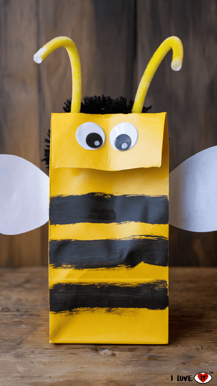 diy paperbag bumblebee