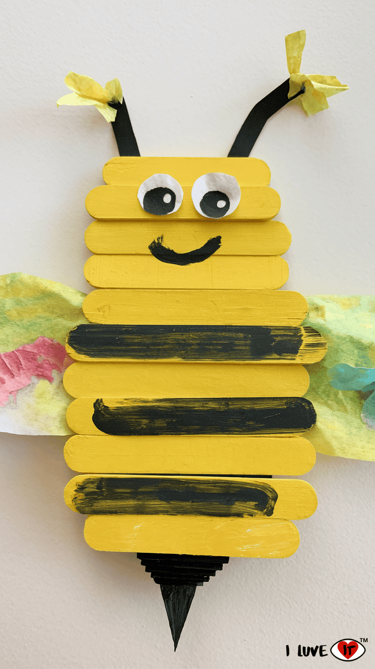 diy popsicle stick bee