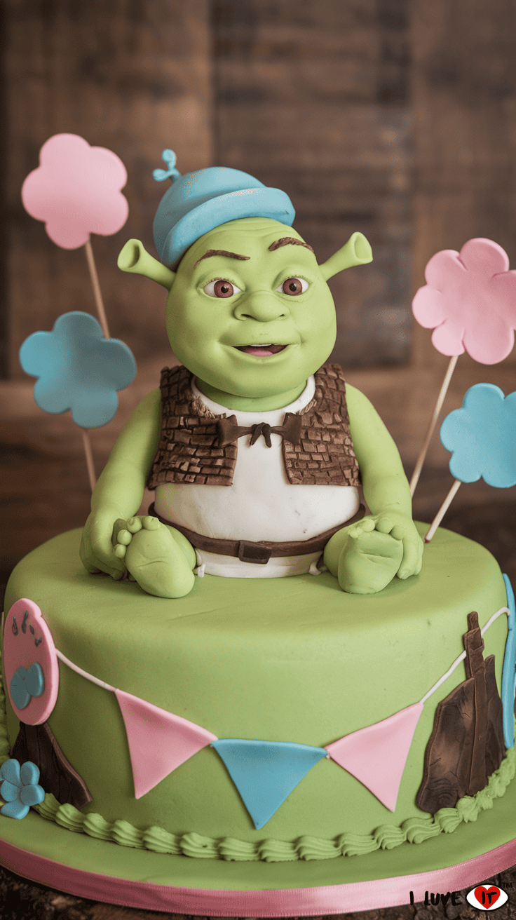 shrek cake baby shower