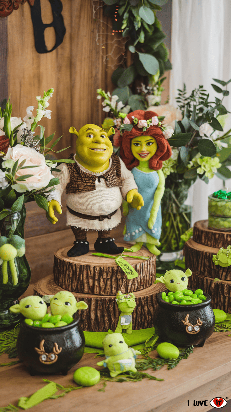 shrek baby shower centerpieces