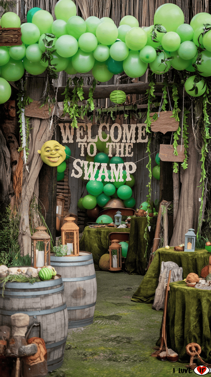 shrek baby shower decorations