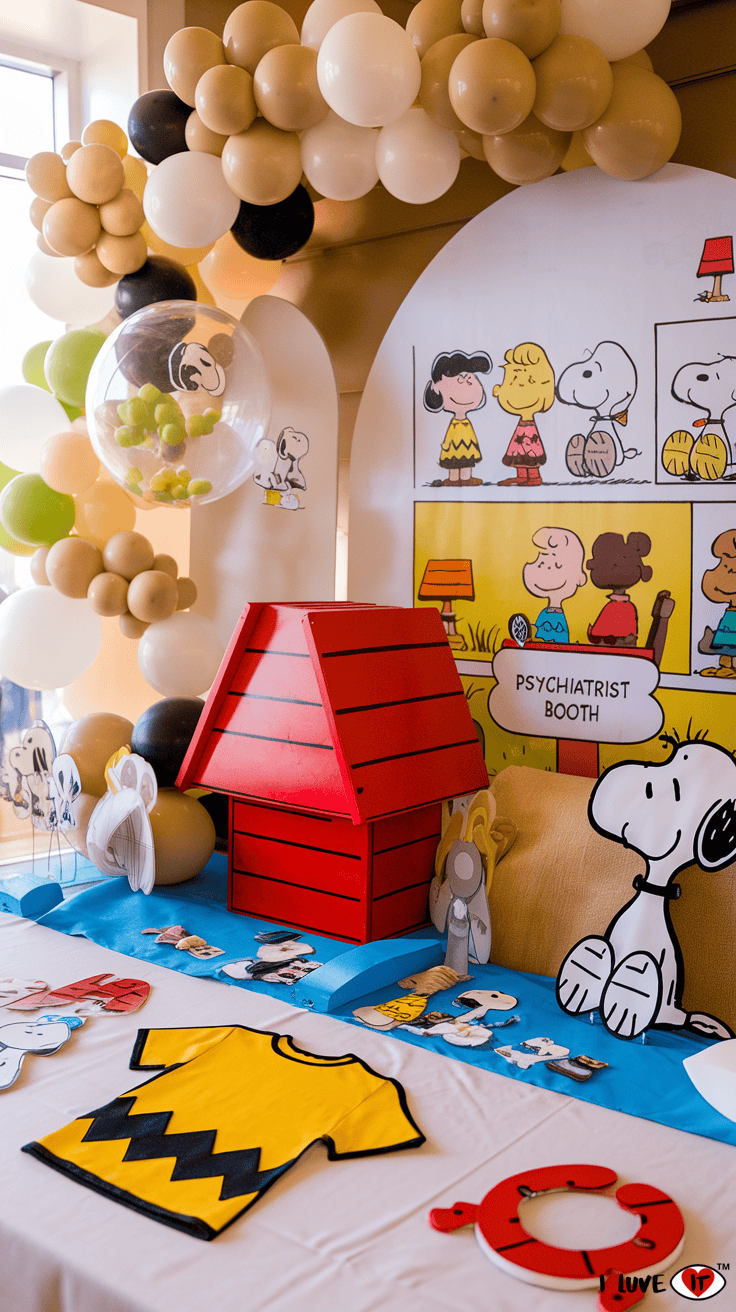 snoopy baby shower Photo Booth idea