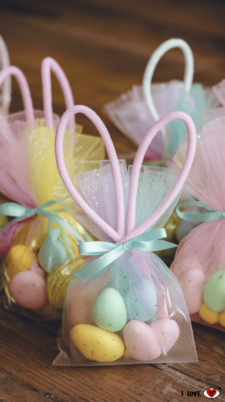 tulle easter treat bags