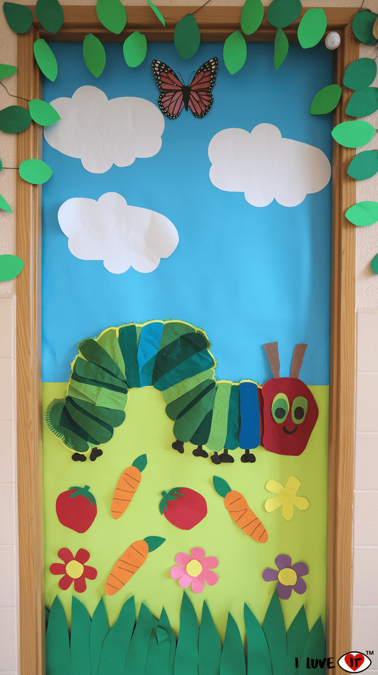 very hungry caterpillar spring door decor