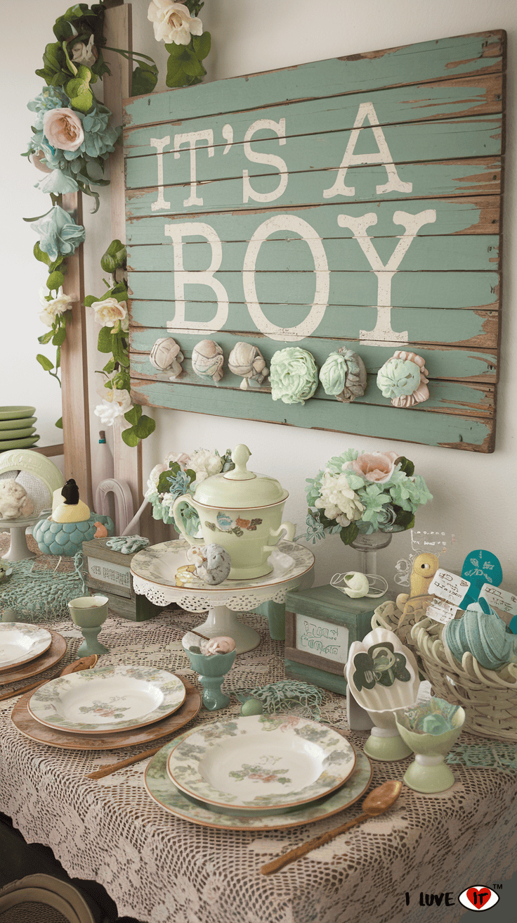 vintage baby shower ideas