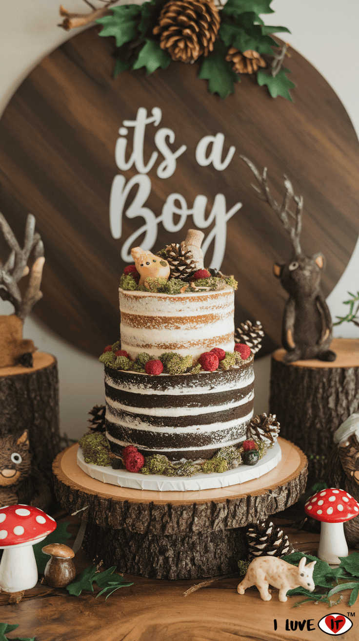 woodland shower cake ideas