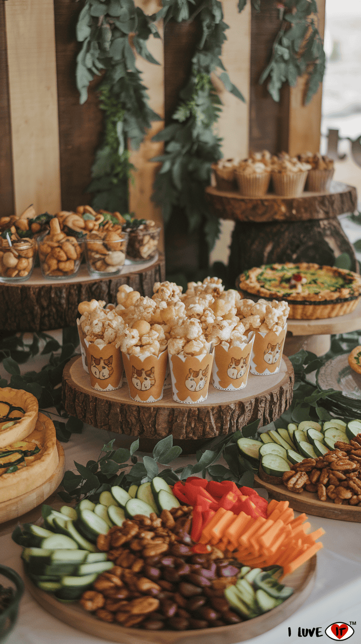 woodland baby shower snacks