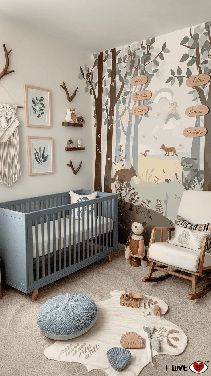 woodland nursery wall decor 