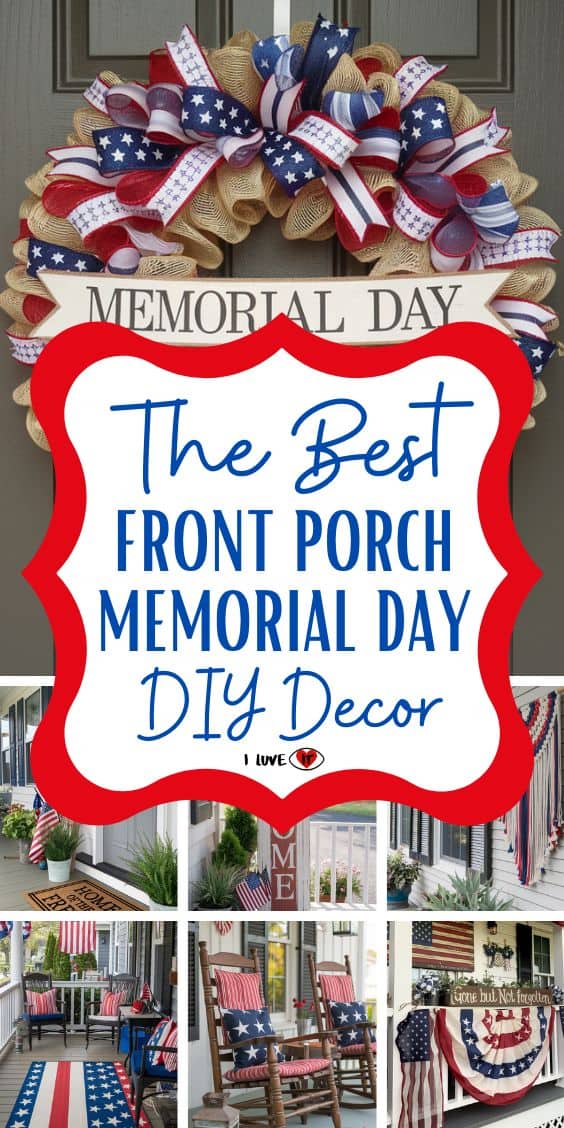 front porch Memorial Day decorations